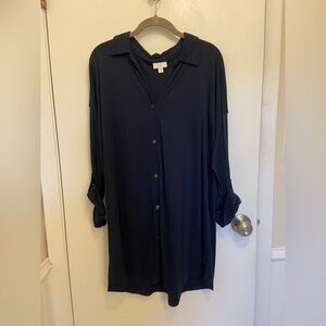 J JILL Navy Blue Women's Button-Up Top